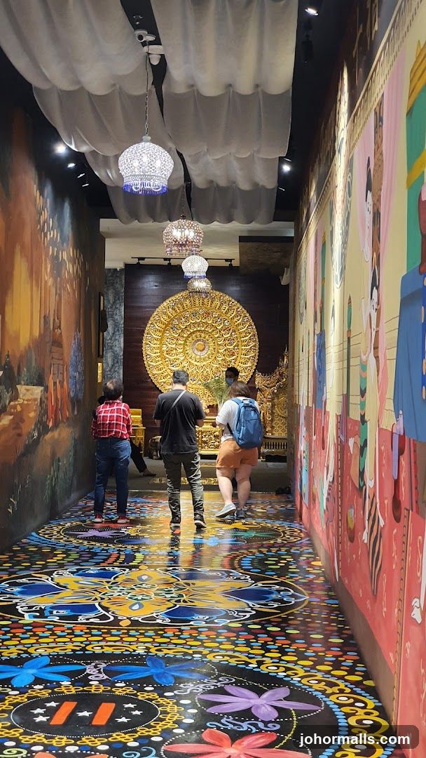 Hallway with Mural and Golden Decor