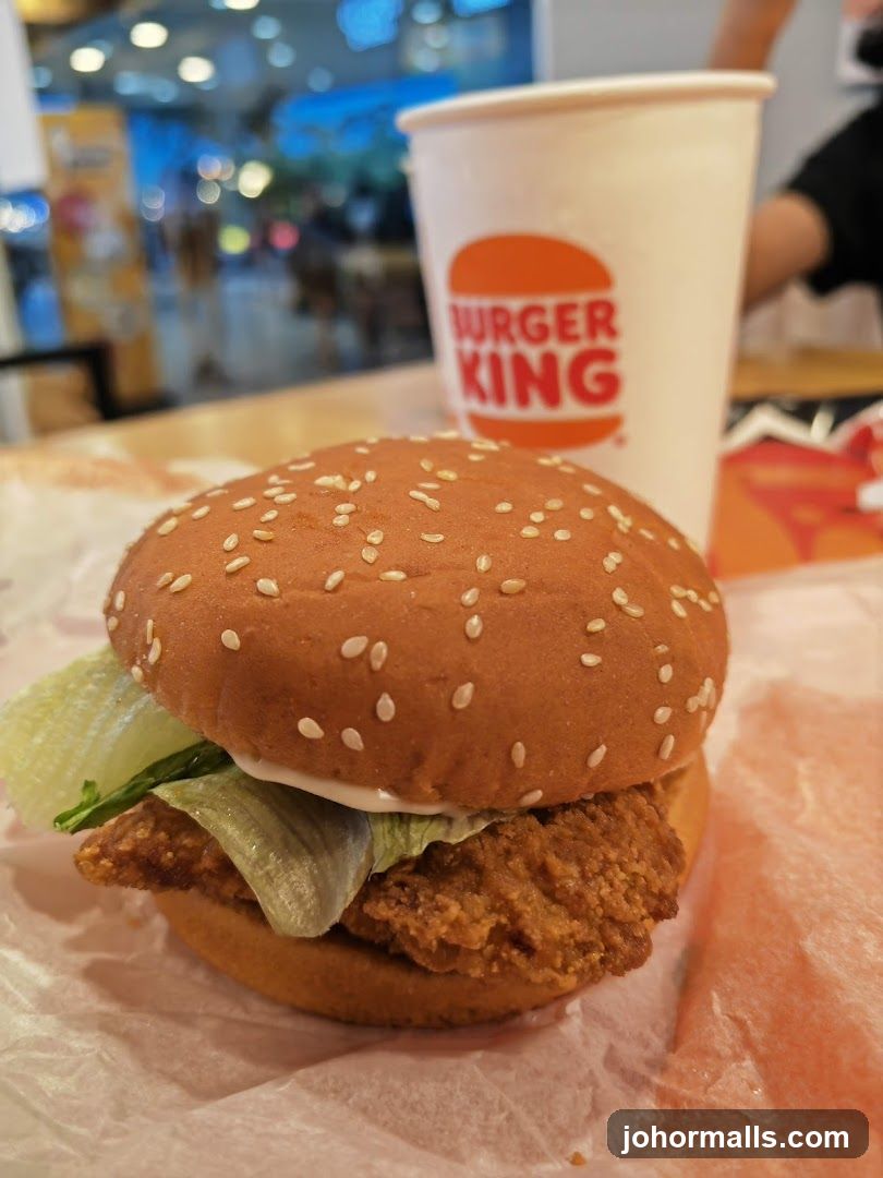 Burger King Chicken Sandwich and Drink