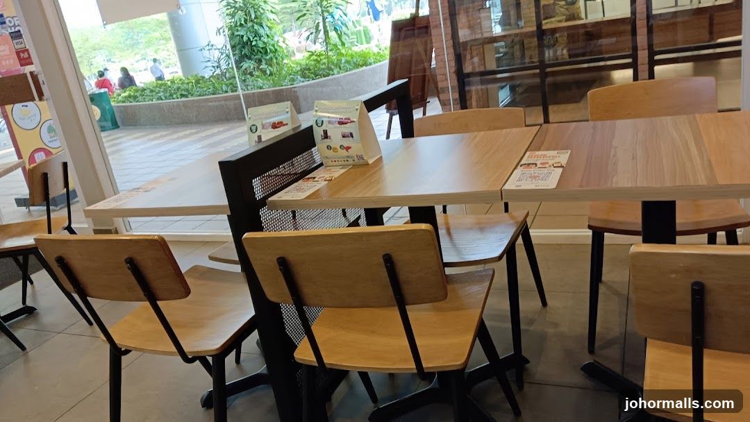 Restaurant Interior with Wooden Tables and Chairs
