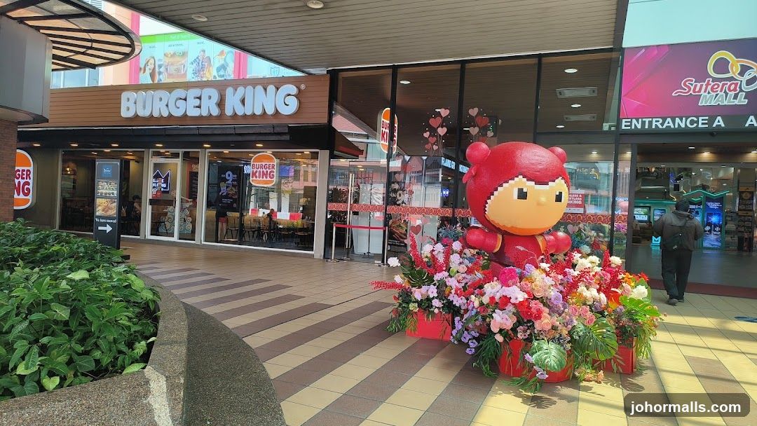 Burger King Storefront with Festive Decorations