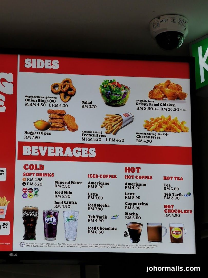Burger King Menu