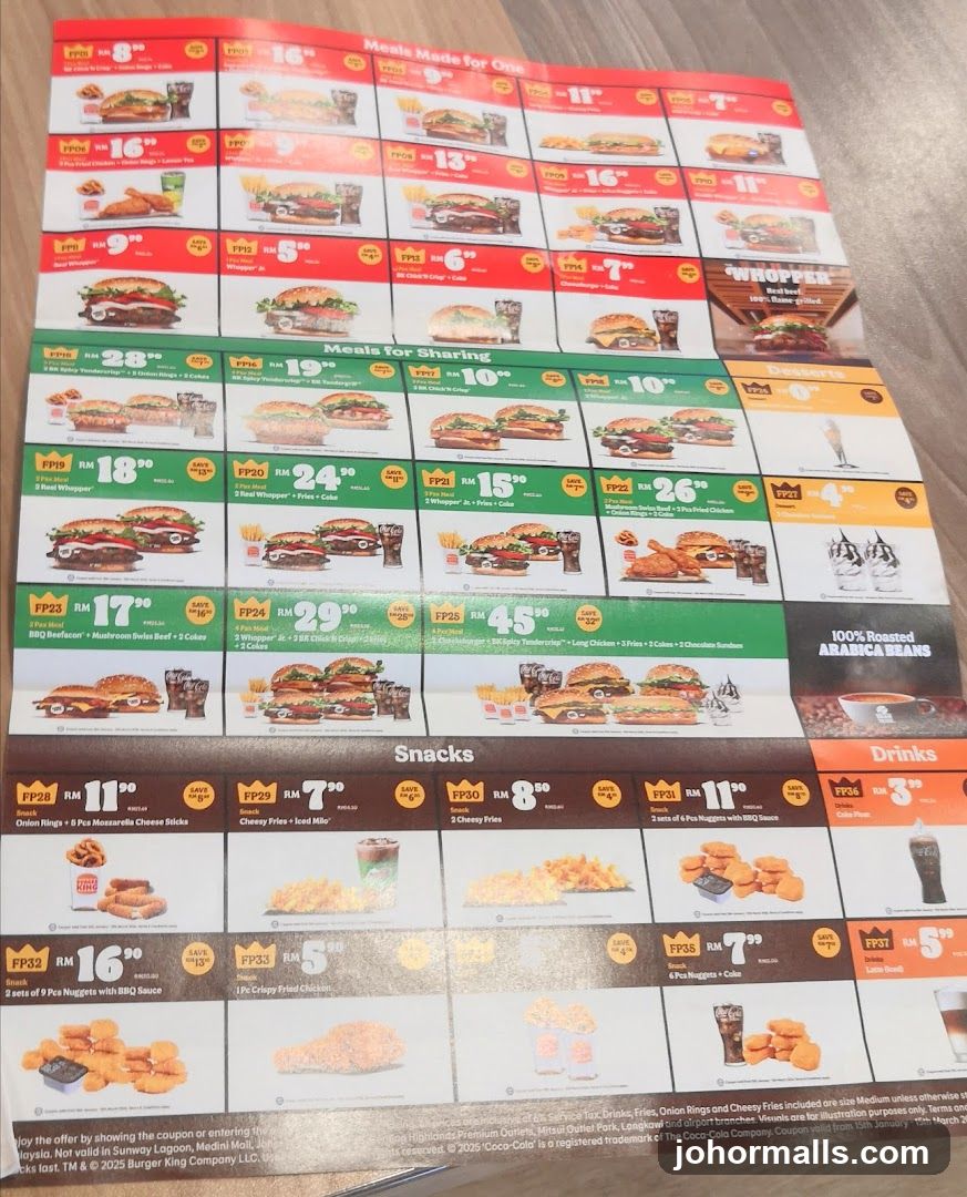 Burger King Menu