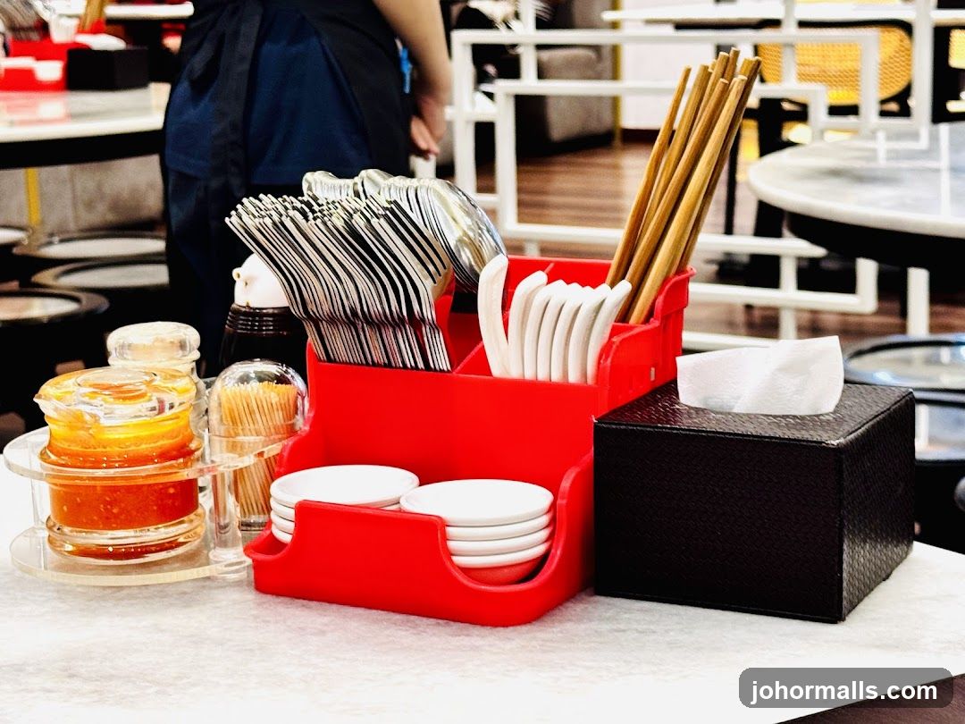 Table Setting with Utensils and Condiments