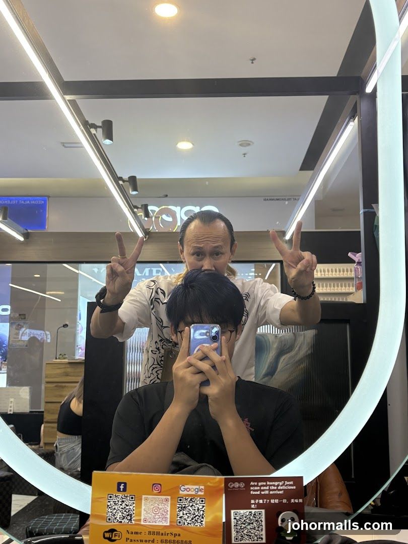 Two Men Posing in a Salon