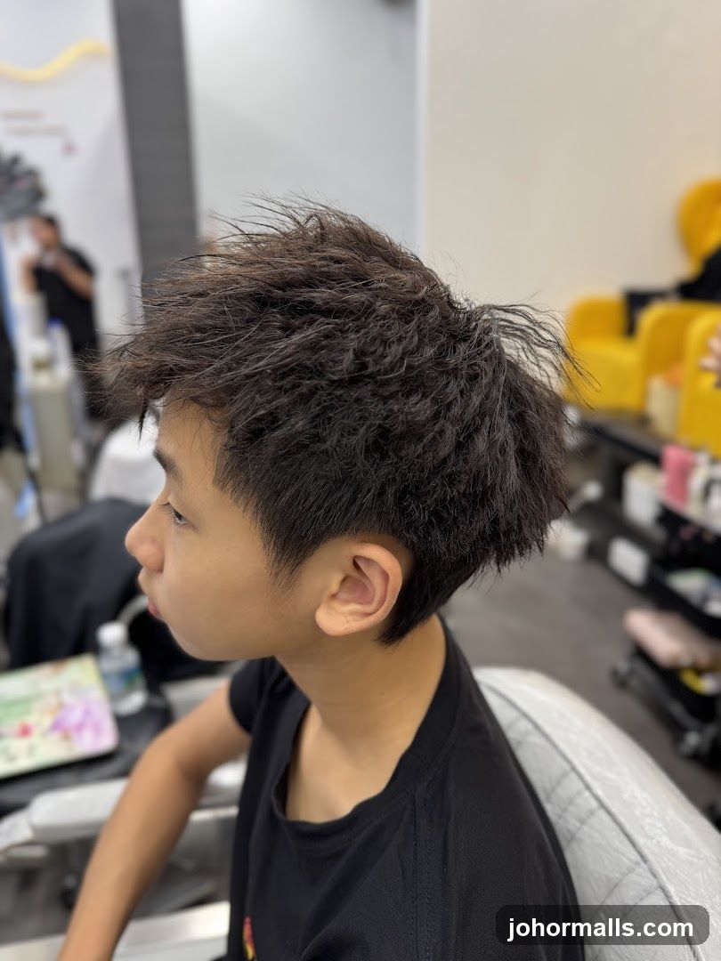 Young man with styled hair