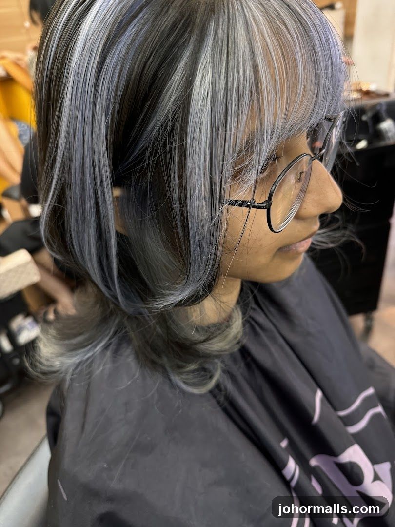 Woman with dyed hair
