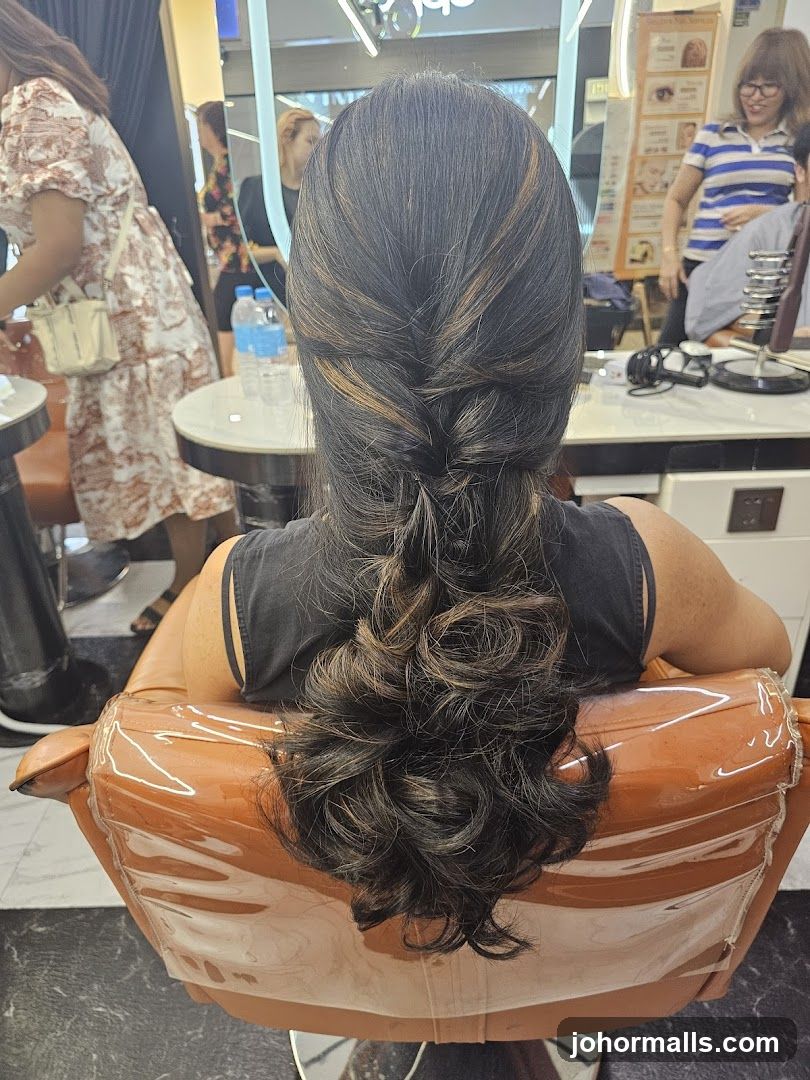 Woman with Braided Hair in Salon