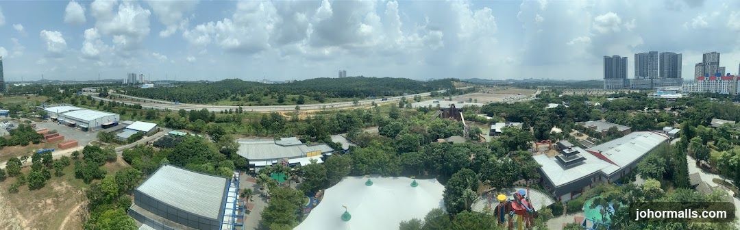 Panoramic view of a landscape with buildings and greenery