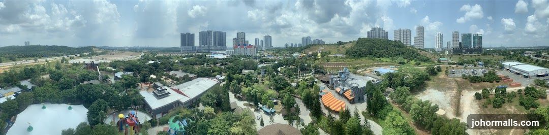 Panoramic View of a Cityscape with Greenery and Buildings