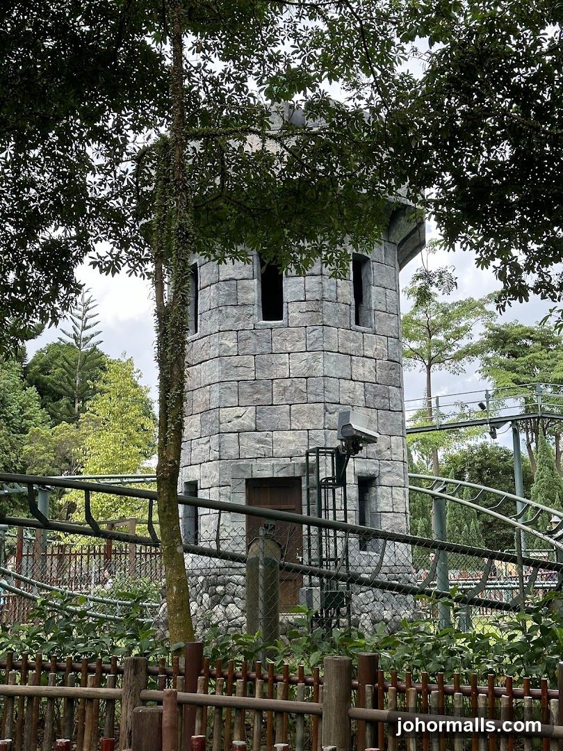 Castle Tower with Roller Coaster Track