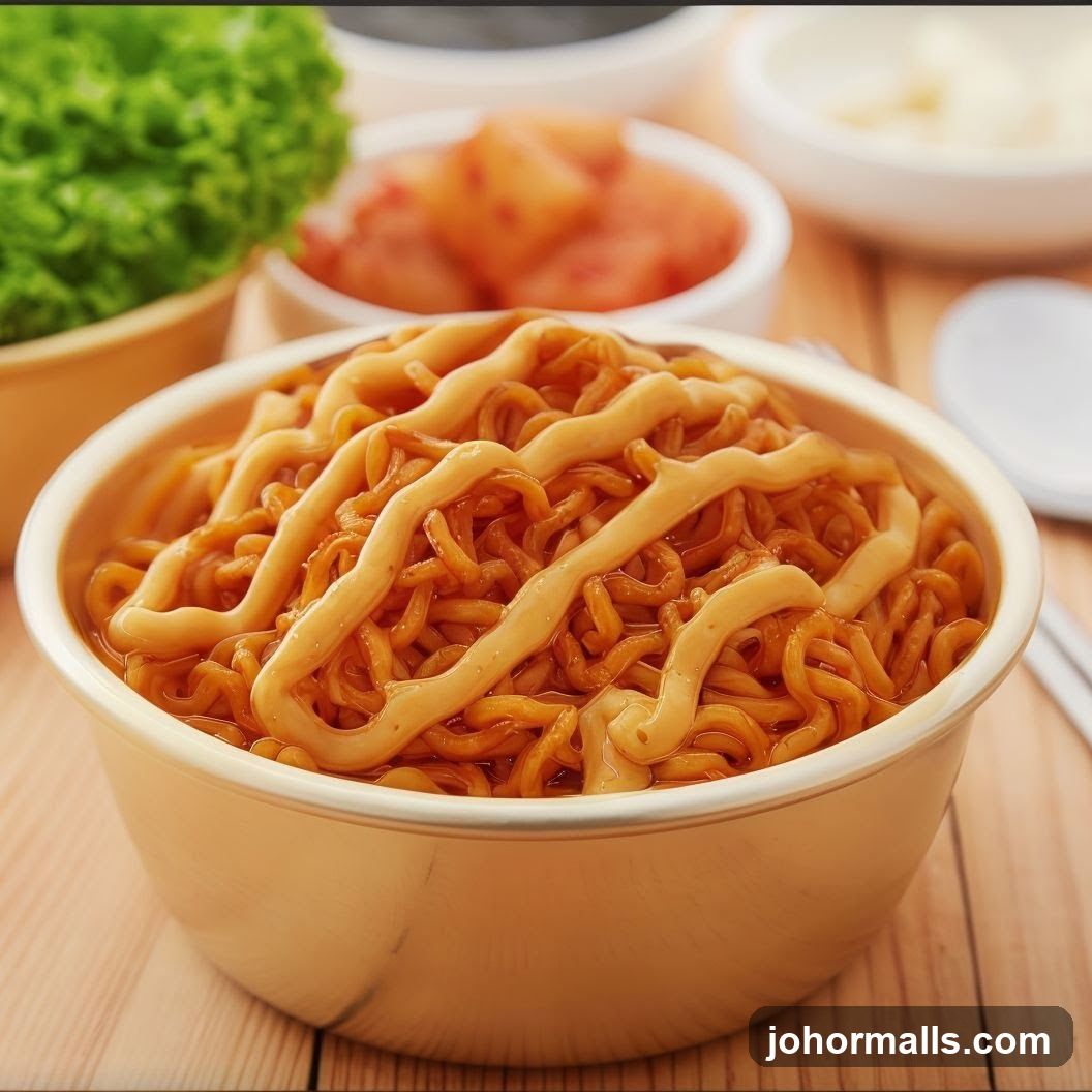 Spicy Noodles with Cheese Drizzle