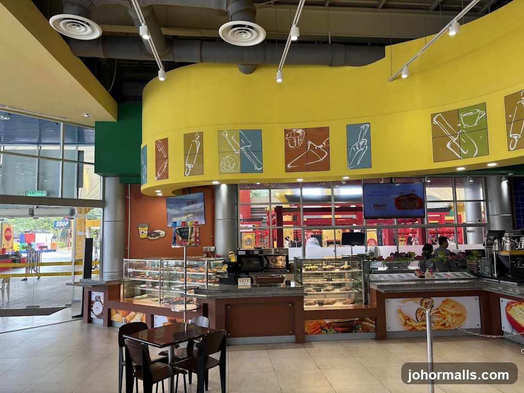 Cafe Interior with Display Cases