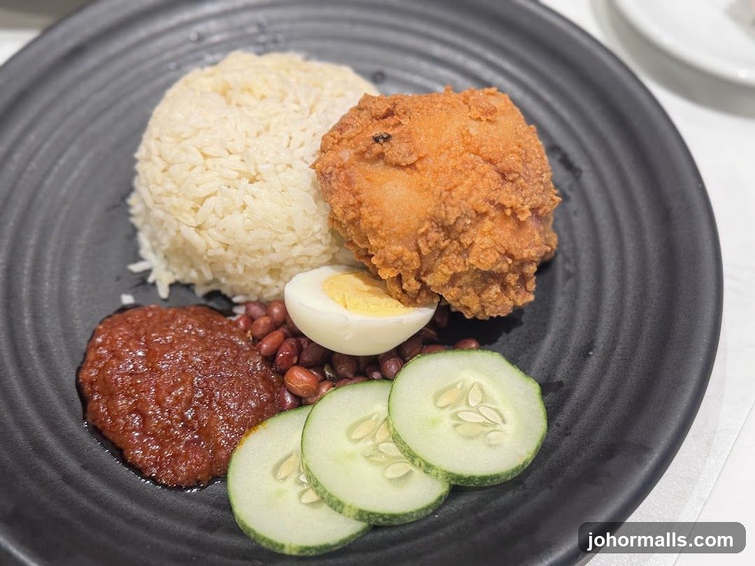 Nasi Lemak with Fried Chicken