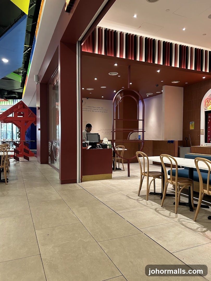 Restaurant Interior with Seating and Counter