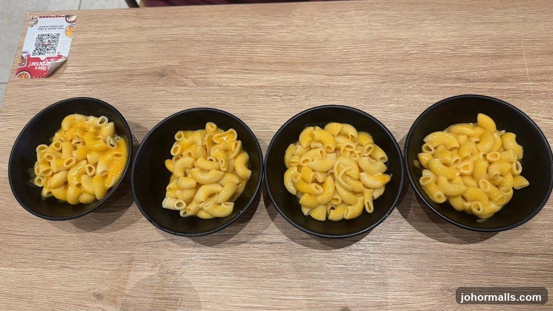 Four Bowls of Macaroni and Cheese