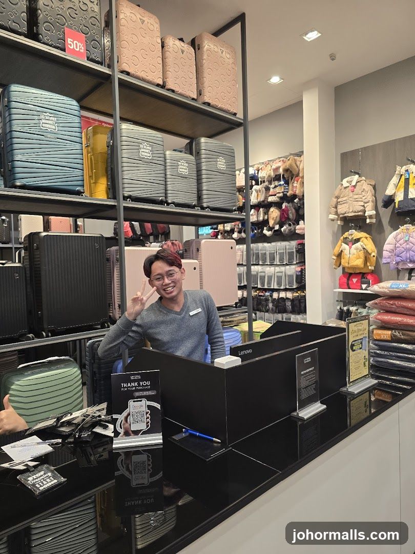 Store Interior with Luggage and Apparel