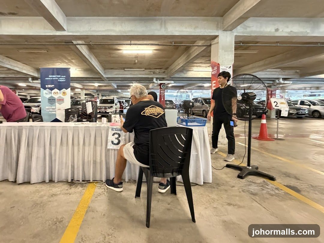 Registration Booth in Parking Lot