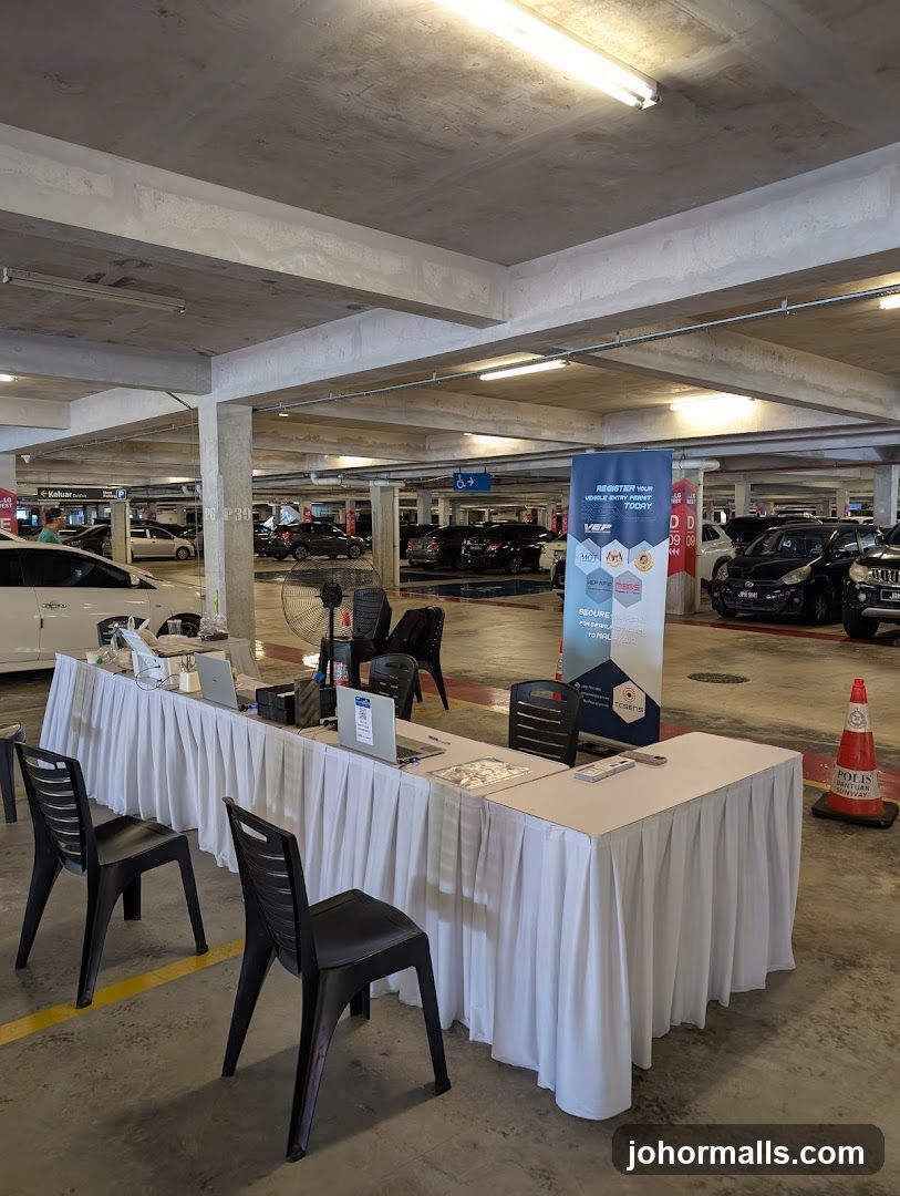 Parking Lot Registration Booth