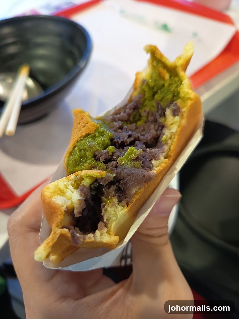 Taiyaki with Matcha and Red Bean Filling