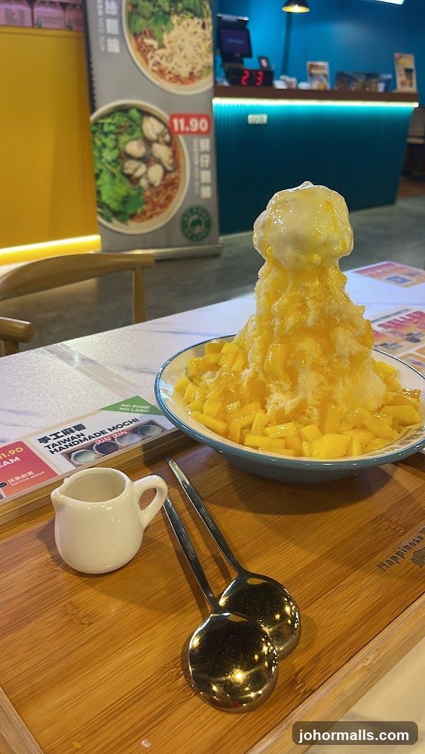 Mango shaved ice dessert