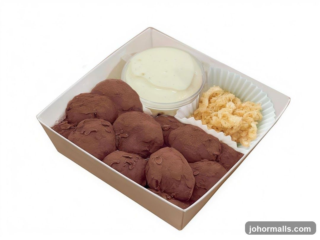 Chocolate Truffles with Dip and Crispy Topping