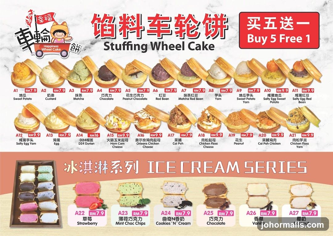 Stuffing Wheel Cake and Ice Cream Series Menu