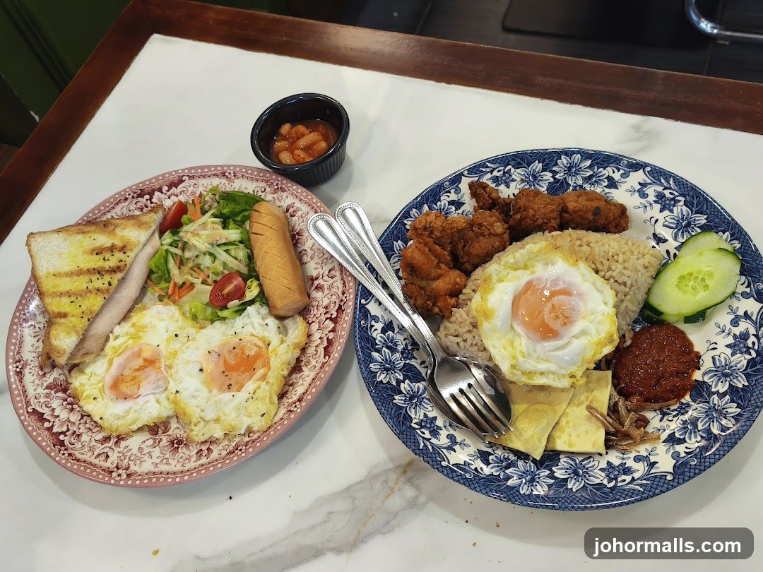 Two plates of food