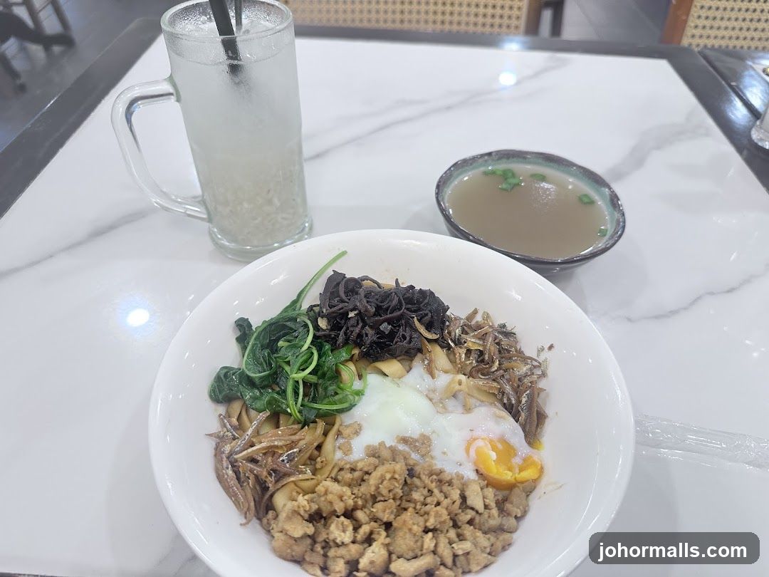 Noodle Bowl with Drink and Soup