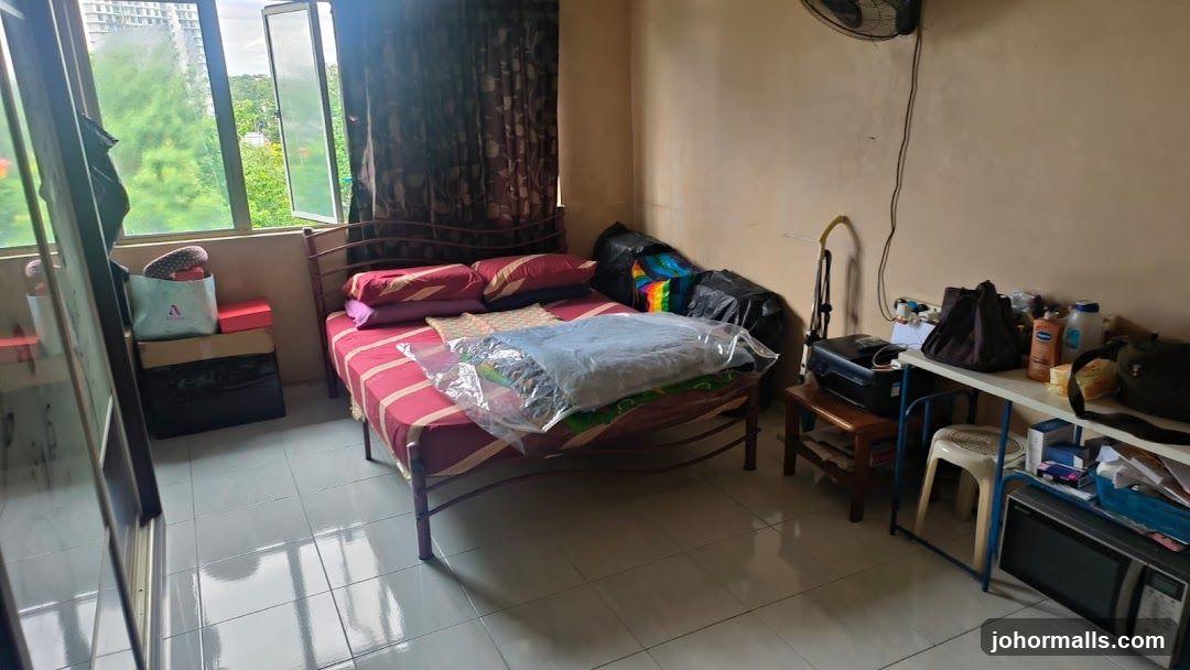 Bedroom with a bed and storage
