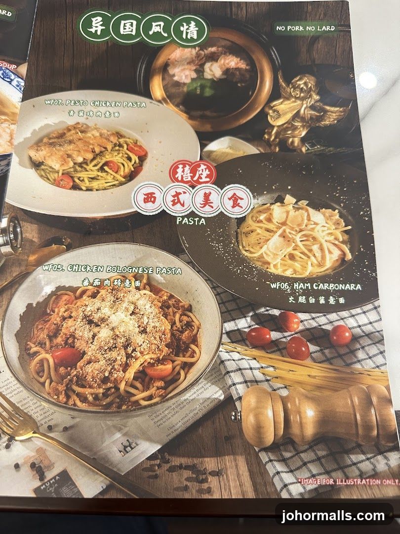 Pasta Menu