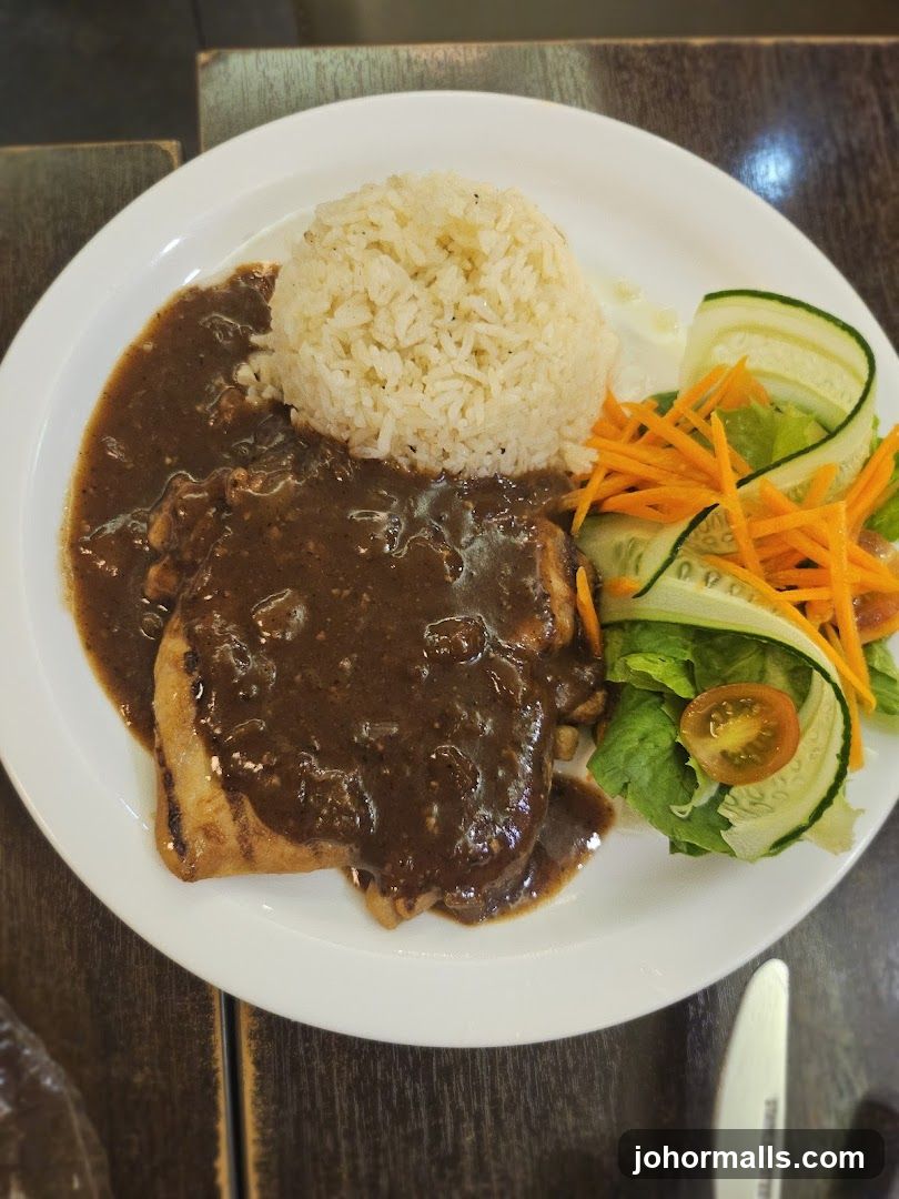 Steak with Rice and Salad