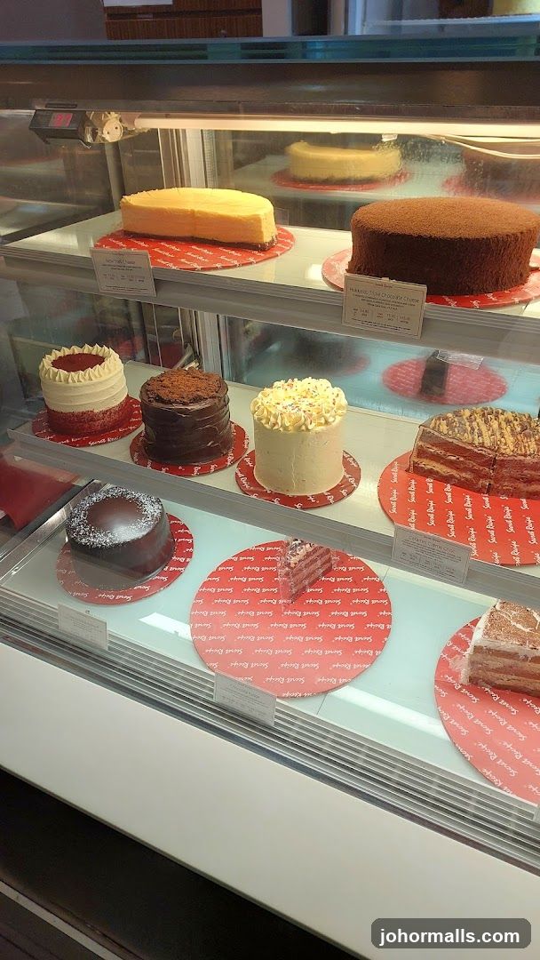 Cakes in a Display Case