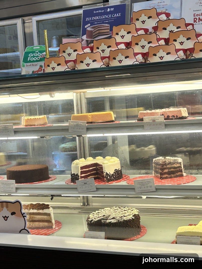 Cakes in a Display Case