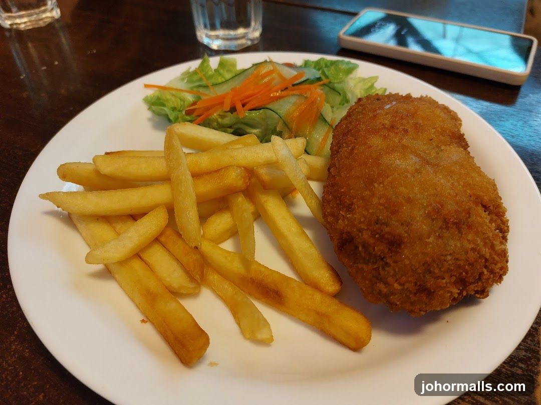 Fried Cutlet with Fries and Salad
