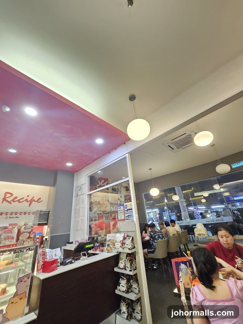 Interior of a cafe with customers