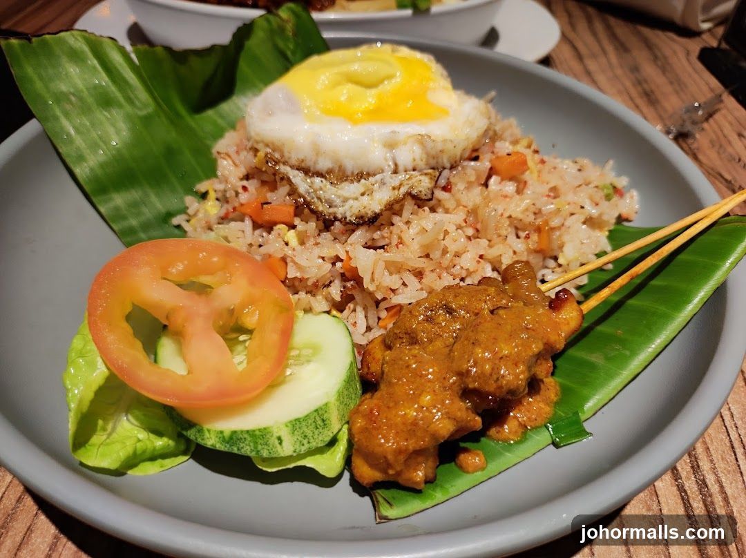 Fried Rice with Satay and Fried Egg