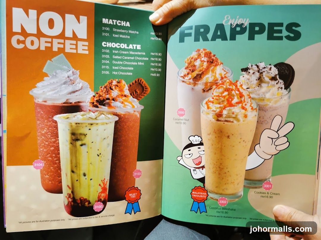 Non Coffee & Frappes Menu