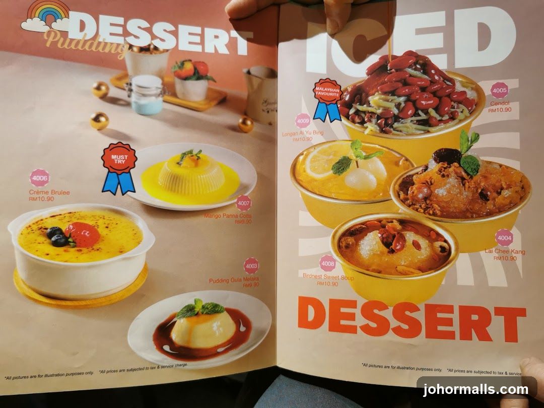 Dessert Menu