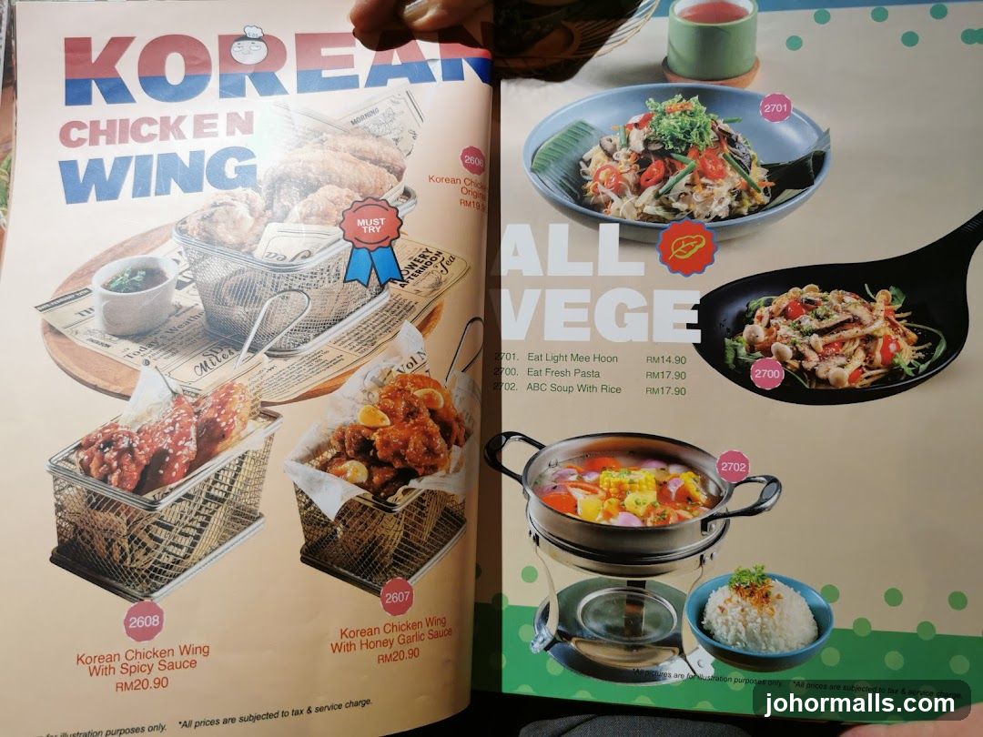 Korean Chicken Wings & All Veggie Menu
