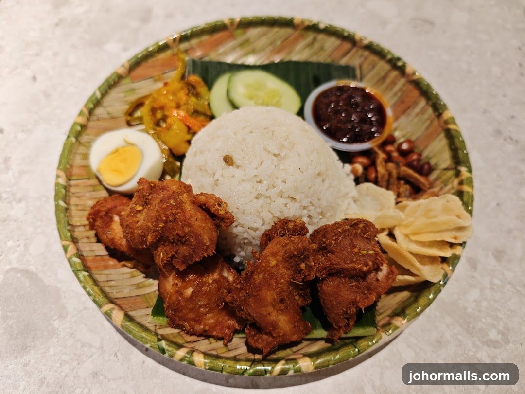 Nasi Lemak with Fried Chicken