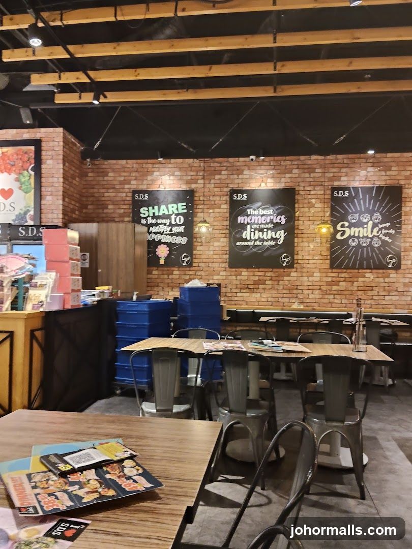 Restaurant Interior with Motivational Posters