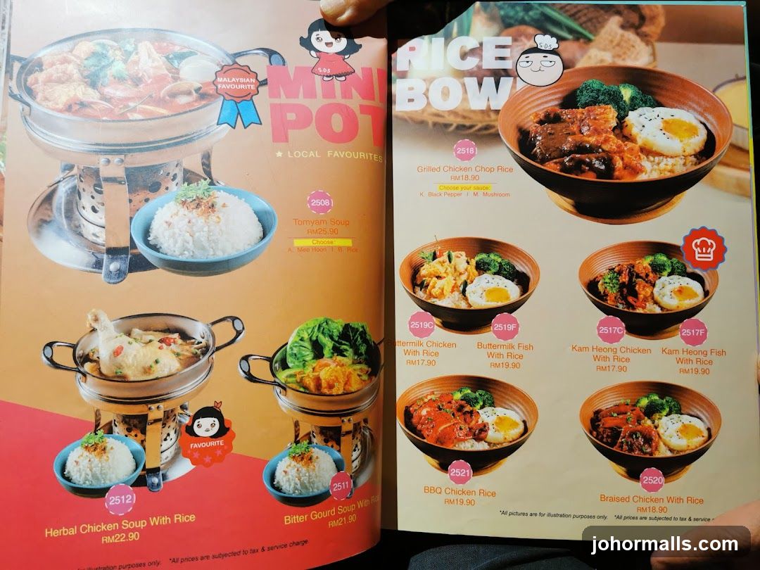 Mini Pot & Rice Bowl Menu