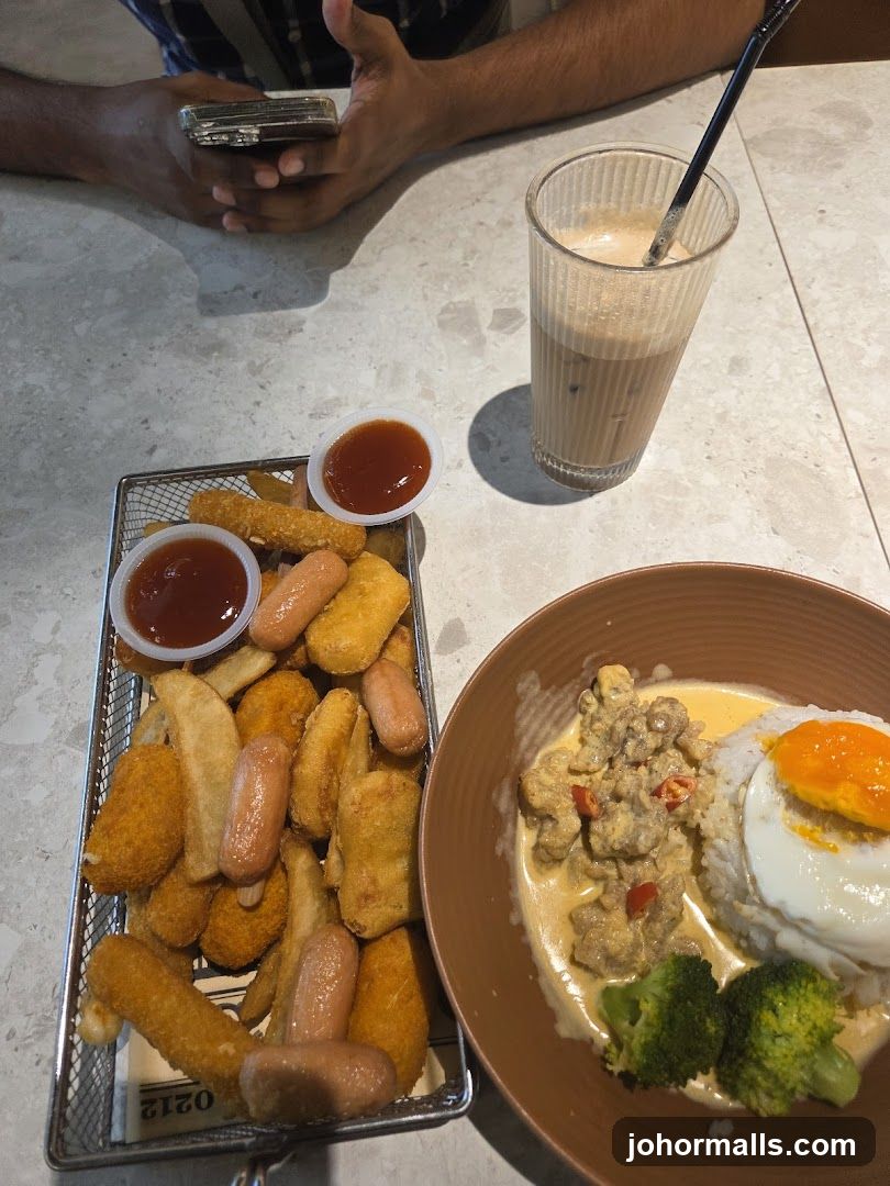 Meal with Fries and Rice Dish