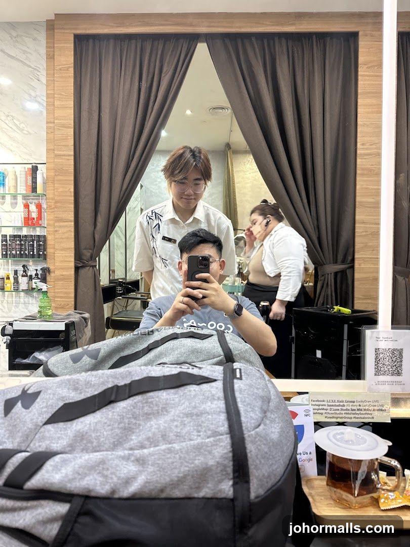 Salon Interior with Staff and Customers