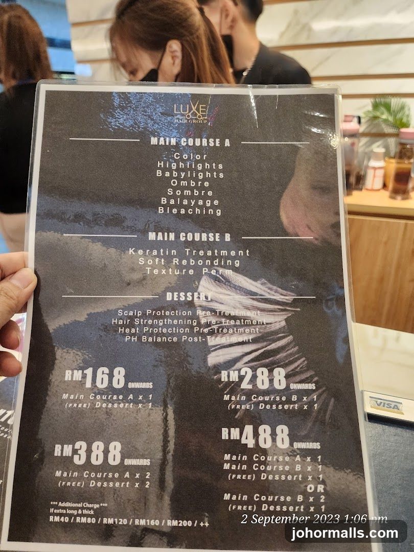 LUXE HAIR GROUP Menu