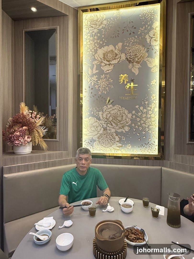 Man at a table with food