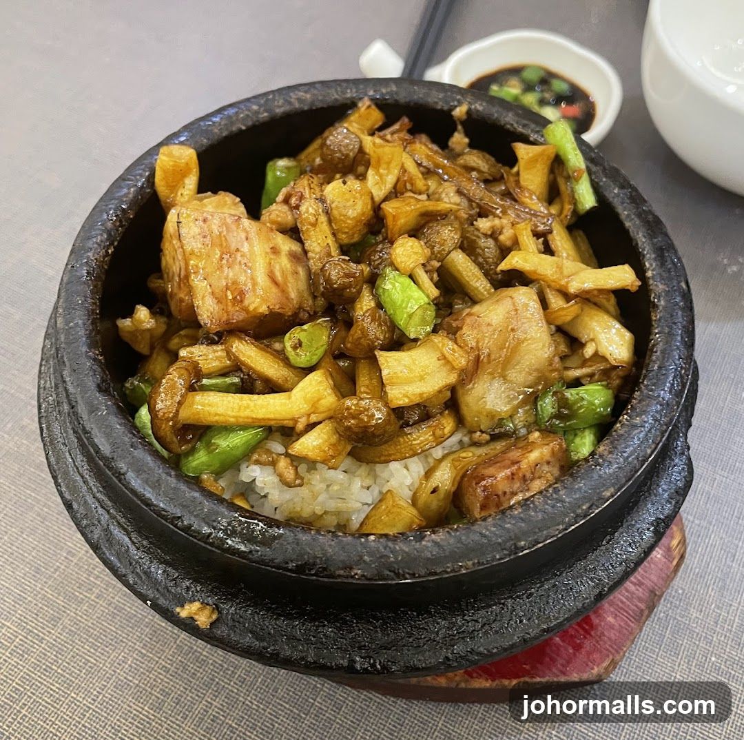 Stone Pot Rice with Pork and Mushrooms