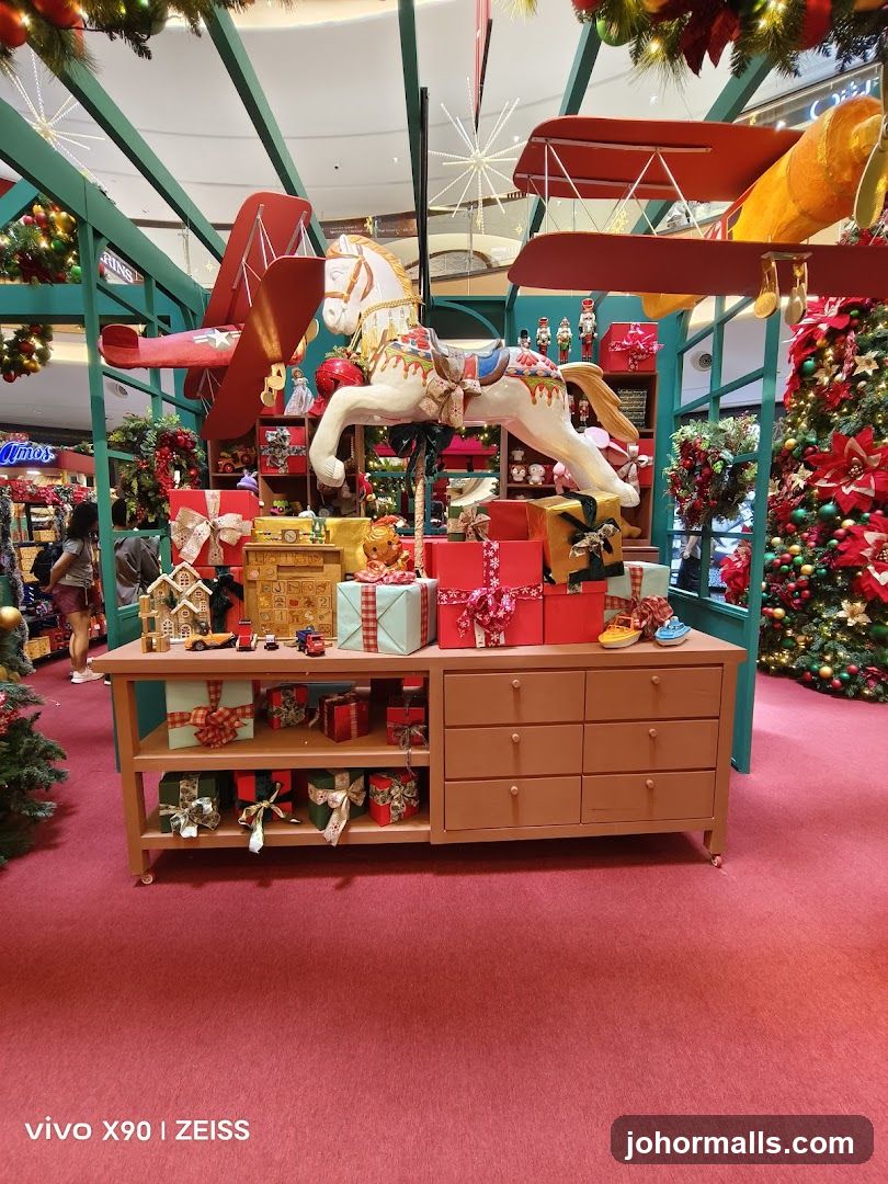 Christmas Display with Toy Horse and Airplanes