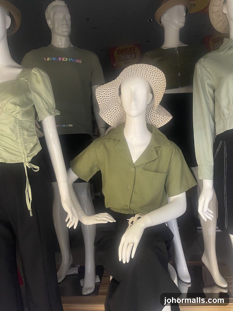 Mannequins in store window