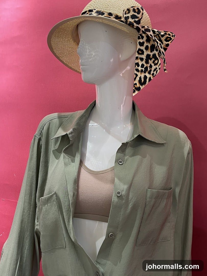 Mannequin wearing a hat and shirt